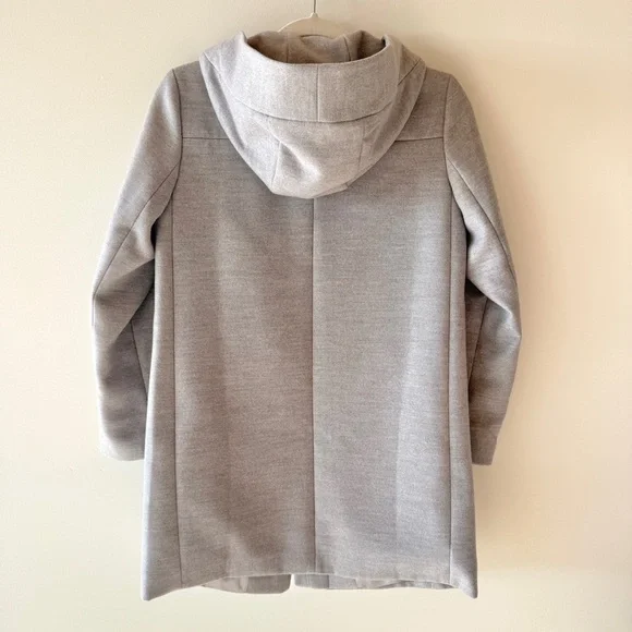 ASOS Petite Gray Slim Hooded Coat with Zip Front | Womens US 4 (Petite) - Picture 8 of 11